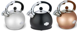 ELITRA Stove Top Whistling Fancy Tea Kettle - Stainless Steel Tea Pot with Ergonomic Handle - 2.7 Quart / 2.6 Liter -...