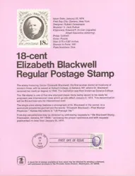 18c Elizabeth Blackwell Stamp. Stamp Scott #1399. They started with the Family Planning Stamp in March 1972. This...