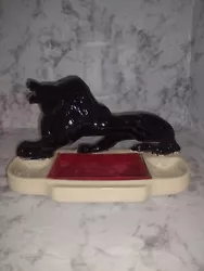 Cool black lion dresser caddy watch jewelry change holder . Striking statement piece. Vintage condition no chips or...