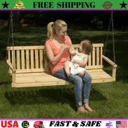 The swing is unstained ready for your preference of stain or paint! Chains are included. Due to the type of varying...