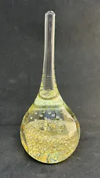 Vintage Clear Gold Flake Murano Glass Teardrop Paperweight Controlled Bubble. Very beautiful , heavy. Shows well and...