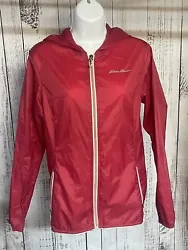 Women size S Eddie Bauer light weight spring water proof jacket is a great ultralight nylon shell, breathable rain...