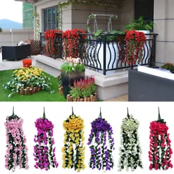 Artificial Flower Fake Hanging Flowers Vine Plant Simulation Wall Hanging. Garden decor.Flowers are beautiful and...