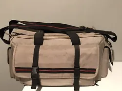 Large Camera Equipment Shoulder Bag PROFESSIONAL Brown Multiple Compartments.