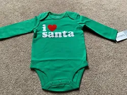 NWT Carters Unizex Baby I Heart Santa Green Bodysuit - 3 Months. Condition is New with tags. Shipped with USPS First...