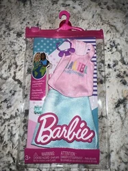 Mattel Barbie Fashions Malibu California Top, Skirt, Necklace, Bracelet NEW.