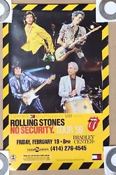 This iconic concert poster from the 1999 Rolling Stones No Security Tour is a must-have for any true rock and pop music...