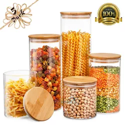 Made of food-grade high borosilicate glass with food grade sealing ring & Natural Bamboo Lid, 100% lead-free,...
