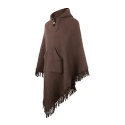 This is a brand new unisex poncho, handmade of llama wool yarn. It is lightweight, warm, very soft to touch and wont...