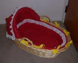 Wicker Baby Mosses Basket Hooded. Near NJ Turnpike and Parkway. You can have the baby in whatever room you are in. Red...