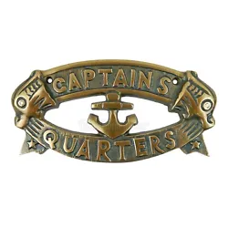 Captains Quarters Sign Brass Aluminum Alloy #MAL104. New wall plaque. Great for your beach house, boat, or man cave....