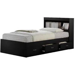 The Twin-Size Captain Bed is a space-saving, modernly, fashionable way to outfit your bedroom with ample storage. The...