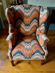 Made in Belgium. I have taken very good care of this chair. This chair was barely sat in and was in a corner of a guest...