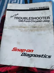 Snap-On Diagnostic Fast Track Troubleshooter GM Ford Chrysler Jeep Users Manual.