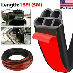 16.4ft/5m Car Door Rubber Seal Strip. The voice are steady and heavy when switch the car door, optimized closed the...
