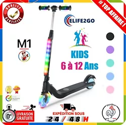 ELIFE2GO - Trottinette électrique Enfants lumière LED multicolore Vitesse Max 8kmh Cadeaux Idéale pour enfants de...