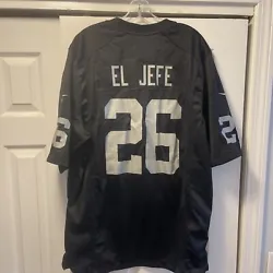 Custom Nike Las Vegas Raiders Jersey Men’s Size Large “El Jefe” The Boss. Condition is Used. Shipped with USPS...