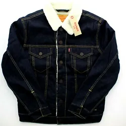 Levis Fleece Sherpa Lined Trucker Jean Jacket Button Down Levi Strauss. The only irregularity is the slight variation...
