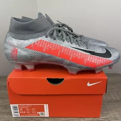 Nike Mecurial Superfly 7 PRO FG 360 Cleats Soccer Gray Red AT5382-906 Men US 12. Condition is 