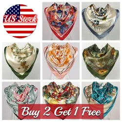 VERSATILE: vivid silk square scarves, which can be used as hair scarf, shawls, handbag scarf, hat decoration, cowboy...