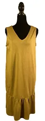 NWT J.Jill Flounced-Hem Double V-Neck Knit Tank Dress gold/ Tan Sz SP Petite. Condition is New with Tags Top to bottom...