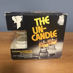 Vintage The UN Candle Oil Floating Candle Corning Pyrex MOD 120, 5”.