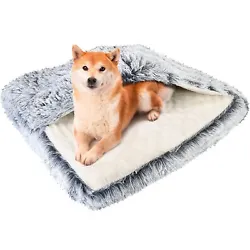 2 in 1 Luxury Dog Bed with Blanket: This super cozy dog bed features an attached blanket top designed to provide the...