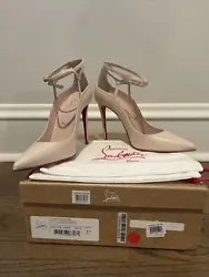 Christian Louboutin Conclusive Dual Buckle Pump EU 37 US 7. New in box, includes dust bags. Color is Leche.