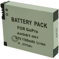 Capacité: 1100 mAh pour GOPRO AHDBT-002.