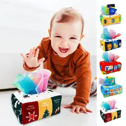 Built-in 8 colorful veils, the tugging fun will keep babies entertained for hours. Tissue box 1+silk scarf 8 (random...