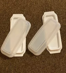 2-X Butter Dishes White Dish Set With 2 Trays & 2 Lids Airtight FREE SHIPPING.