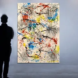 Original abstract painting, by Mark Little, on canvas large to extra large, 64”x 44” image, appx. extra (1”-3”)...
