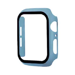 Hard PC Bumper Case w/ Tempered Glass for Apple Watch 45mm Series 7 LIGHT BLUE Hard PC Bumper Case w/ Tempered Glass...