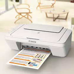 The MG2522 wired inkjet all-in-one color printer fits perfectly on a desk and it is lightweight enough to move from one...