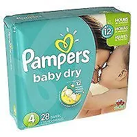 Pampers, Baby Dry Diapers, Size 4 - 28 ea