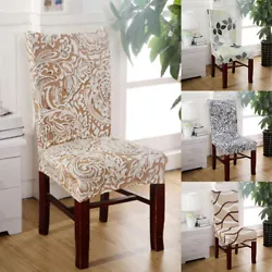 Our dining room chair slipcovers works for square chair backs. Simply slip over the chair and the chair cover stretches...