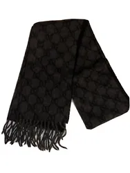 Gucci Scarf. Grey/Black Gucci scarf. No signs of wear.Dimensions: 63 inches long, 14 inches wide (7 inches wide when...