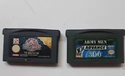 Gameboy Advance Jurassic DNA Factor + Army Men.  Envoie par lettre suivie protégée.  B3