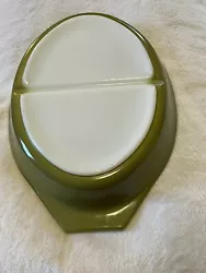 Vintage 1970s Pyrex Crazy Daisy Divided Casserole Dish Spring Blossom (NO LID). Preowned. No chips or cracks.When held...