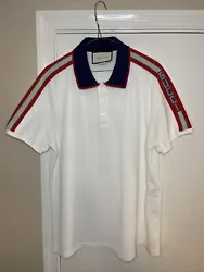 It is made in Italy original Gucci T-shirt. European size XL. GUCCI STRIPE Cotton POLO T SHIRT. Made In Italy. Size XL...