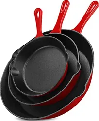 VERSATILE USAGE – The skillet pans are highly compatible, as they can be used on any heating source.