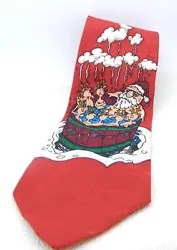 Santa Claus and His Reindeer. Hallmark SpecialTies. Sitting in a Hot Tub. Tie is in Excellent Used Condition! Estate...