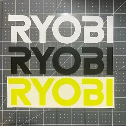 Ryobi logo decal in a single color and finish of your choice. There is no border or background. It is self adhesive, no...