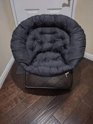 Oversized Saucer Chair by Urban Launch Seat Soft Folding Black NEW with tags.
