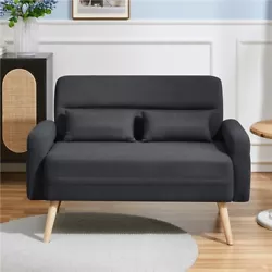 【Solidly Constructed Loveseat】Founded atop 4 strong rubberwood legs, the small fabric sofa is crafted from a solid...