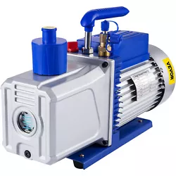 This rotary vane vacuum pump has an oil viewing window to quickly monitor oil levels, preventing oil deficiency. 10 CFM...