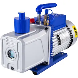 This rotary vane vacuum pump has an oil viewing window to quickly monitor oil levels, preventing oil deficiency. 12 CFM...