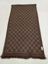 Authentic Gucci Jacquard Wool Scarf Stole muffler wrap fabric material wool made in italy unisex. Really spectacular...