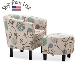 An ottoman is included with this accent chair, allowing you to kick your feet up and relax. Relax in comfort with the...
