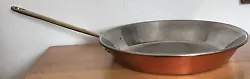 10” Tin Lined Copper Saute Pan With Brass Handle Very Nice Condition. Beautiful condition. The pan sits flat and has...